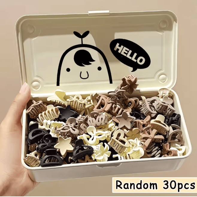 Beige Mini Hair Clip Set