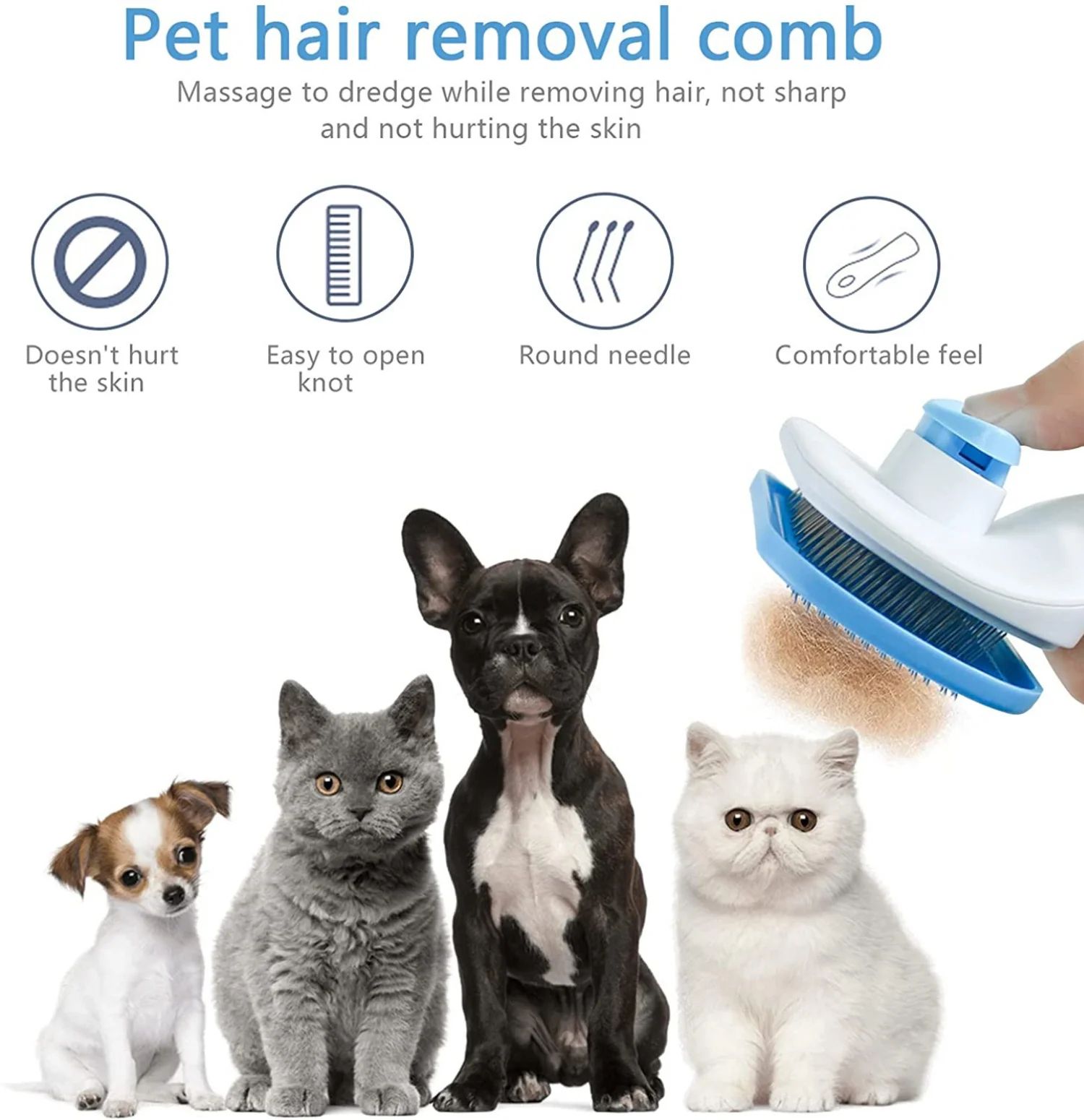 Pet Hair Remover Grooming Brush Comb