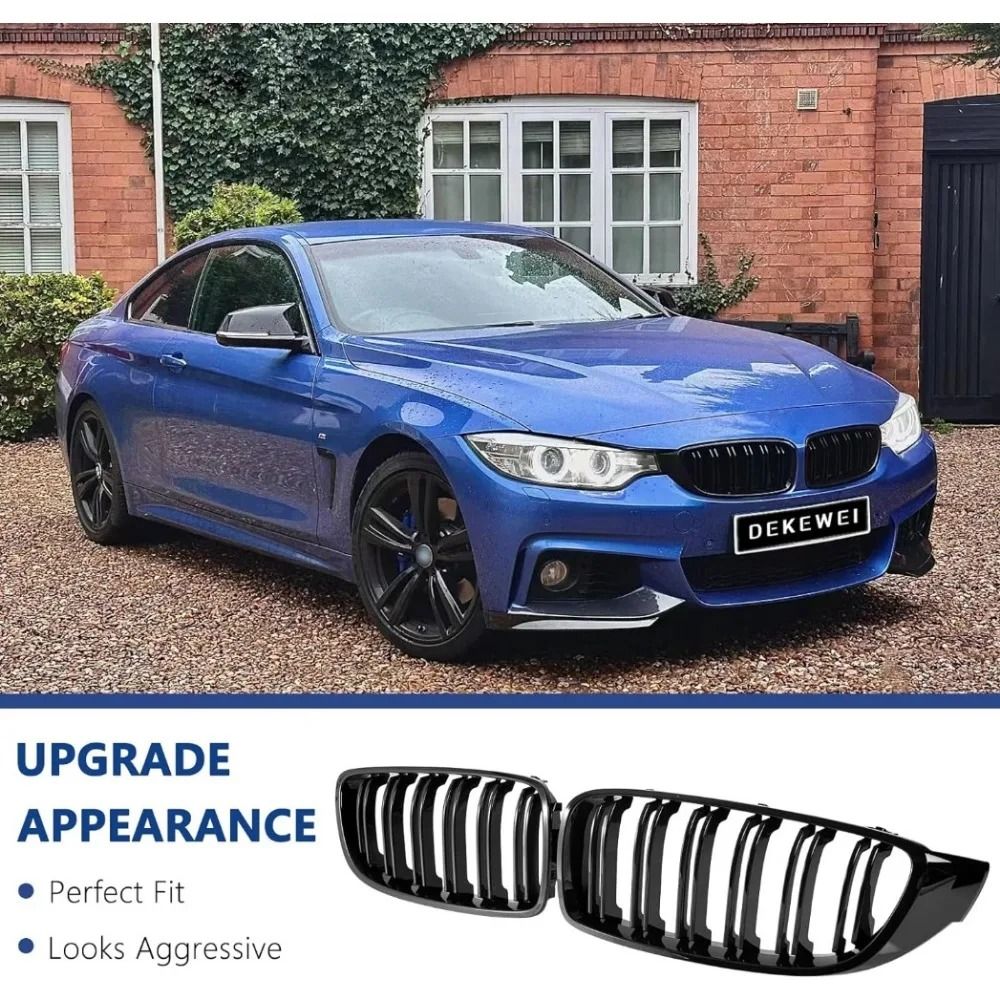 BMW 4 Series F32 F33 F36 Gloss Black Double Slat Front Kidney Grille Replacement