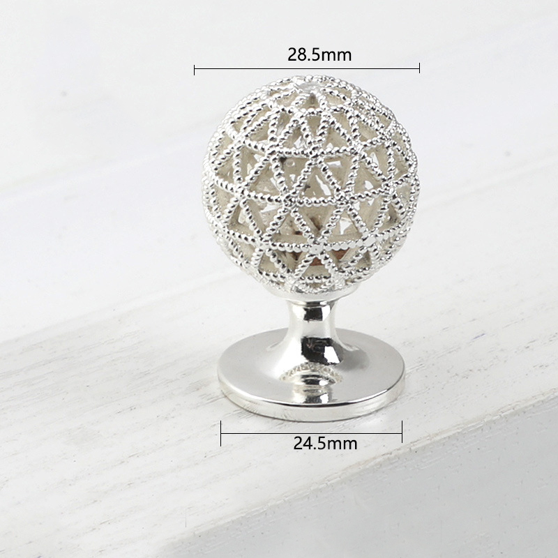 Polished Ball Cabinet Knob Zinc Alloy Round Drawer Pull