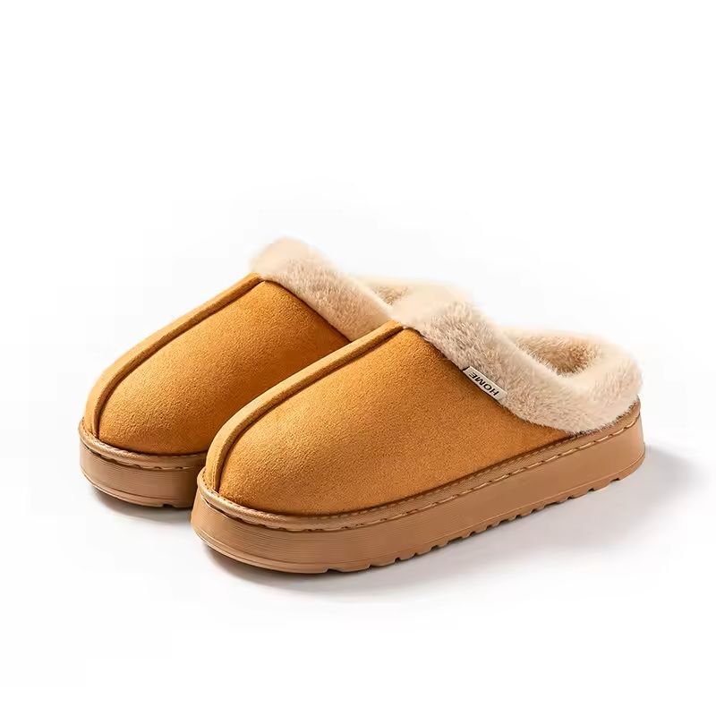 Fluffy Indoor Winter Slippers with Thick EVA Sole