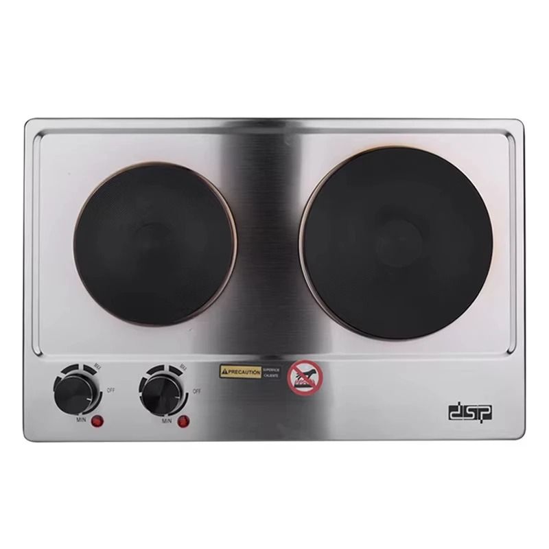 Double Burner Electric Cooktop with Adjustable Temperature and Easy Clean Surface