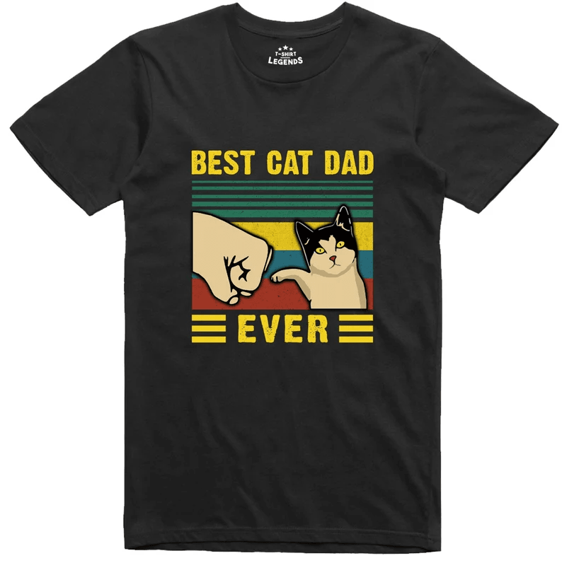Best Cat Dad Shirt Funny Fathers Day Gift Cat Lover Dad Tee