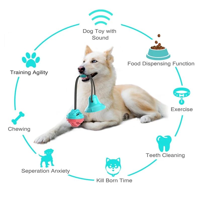 Interactive Suction Cup Dog Chew Ball
