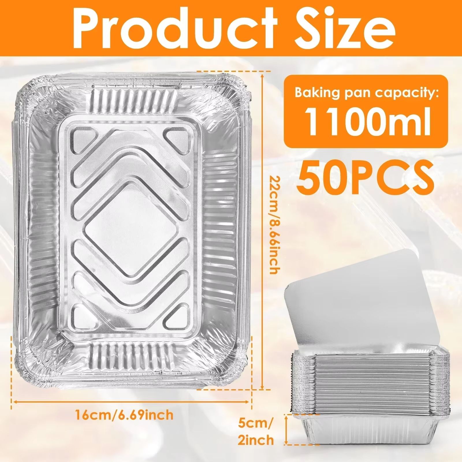 Disposable Aluminum Foil Baking Trays with Lids for Oven and Air Fryer