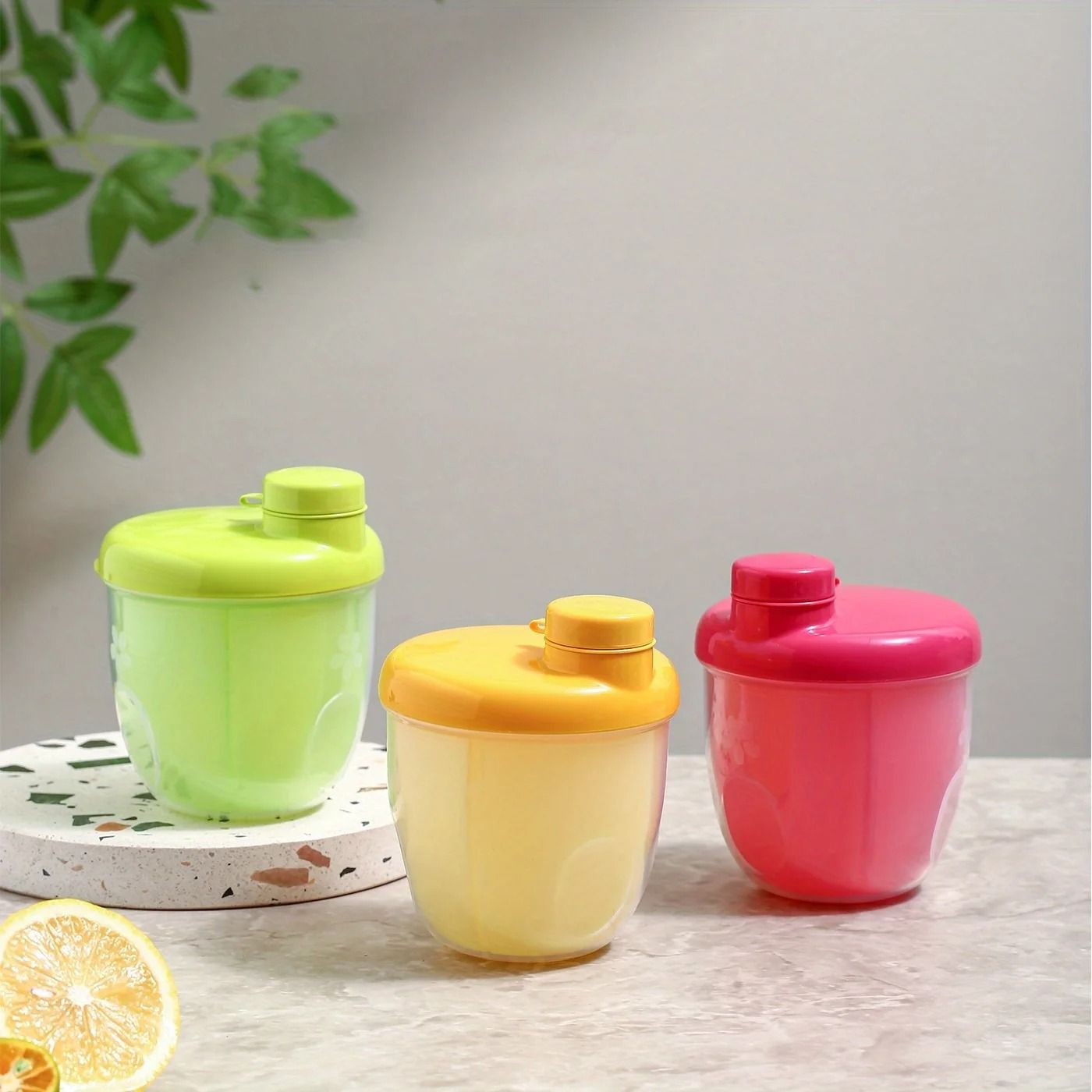 3-Grid Baby Travel Food Formula Dispenser & Snack Organizer Storage Box