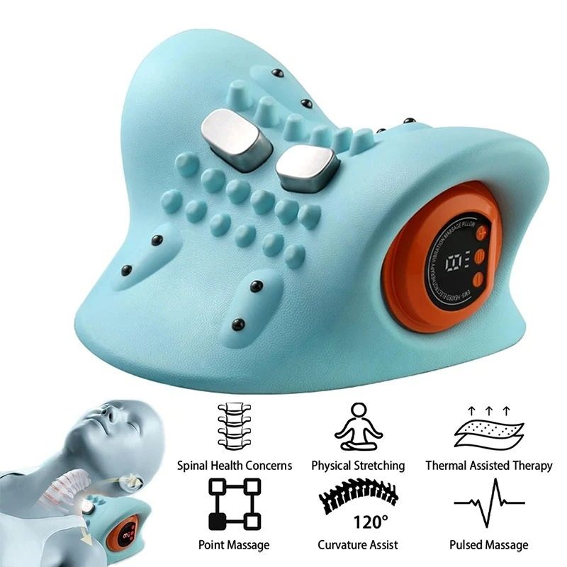 Electric Cervical Neck Stretcher and Pulse Massage Pillow