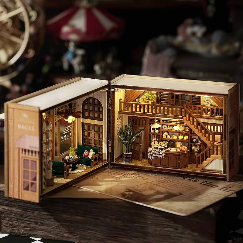 CozyDream DIY Miniature Dollhouse Kit with Furniture & Lights – 3D Wooden Puzzle Home