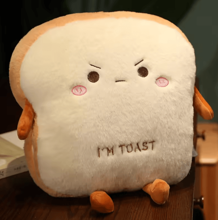 14-Inch Plush Bread Pillow – Soft Toast Simulation Food Doll Cushion & Cute Kids Toy Gift
