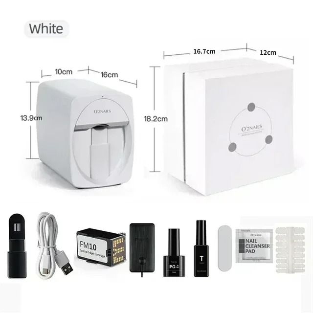 Smart Nail Printer with 3D Wireless Nail Art and Ink Cartridge
