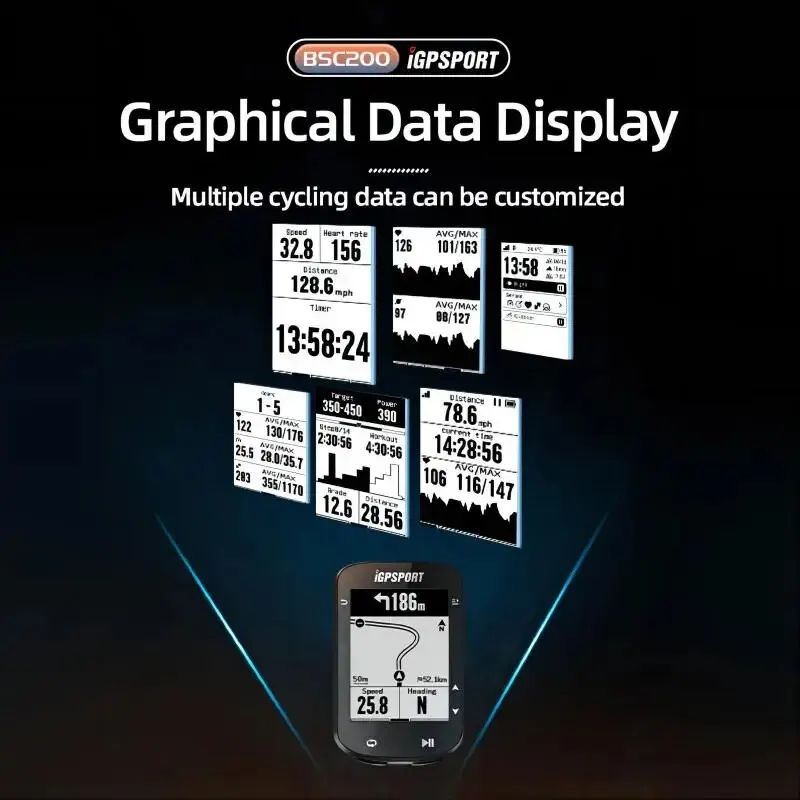 IGPSPORT BSC200 Advanced GPS Bike Computer with Route Navigation & ANT+ Bluetooth Connectivity
