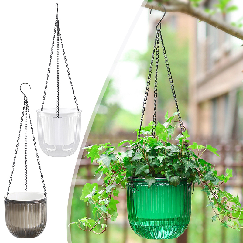Self Watering Hydroponic Flowerpot Durable Plastic Indoor Plant Pot with Self Absorbing Water System