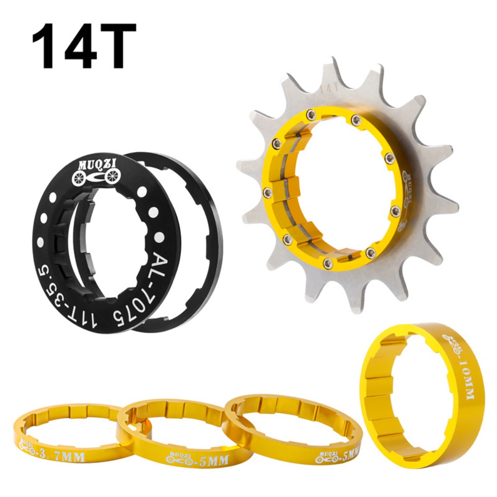 High-Quality Aluminum Alloy Single Speed Conversion Kit with Freewheel Bike Sprocket in Black, Red, Gold, and Silver