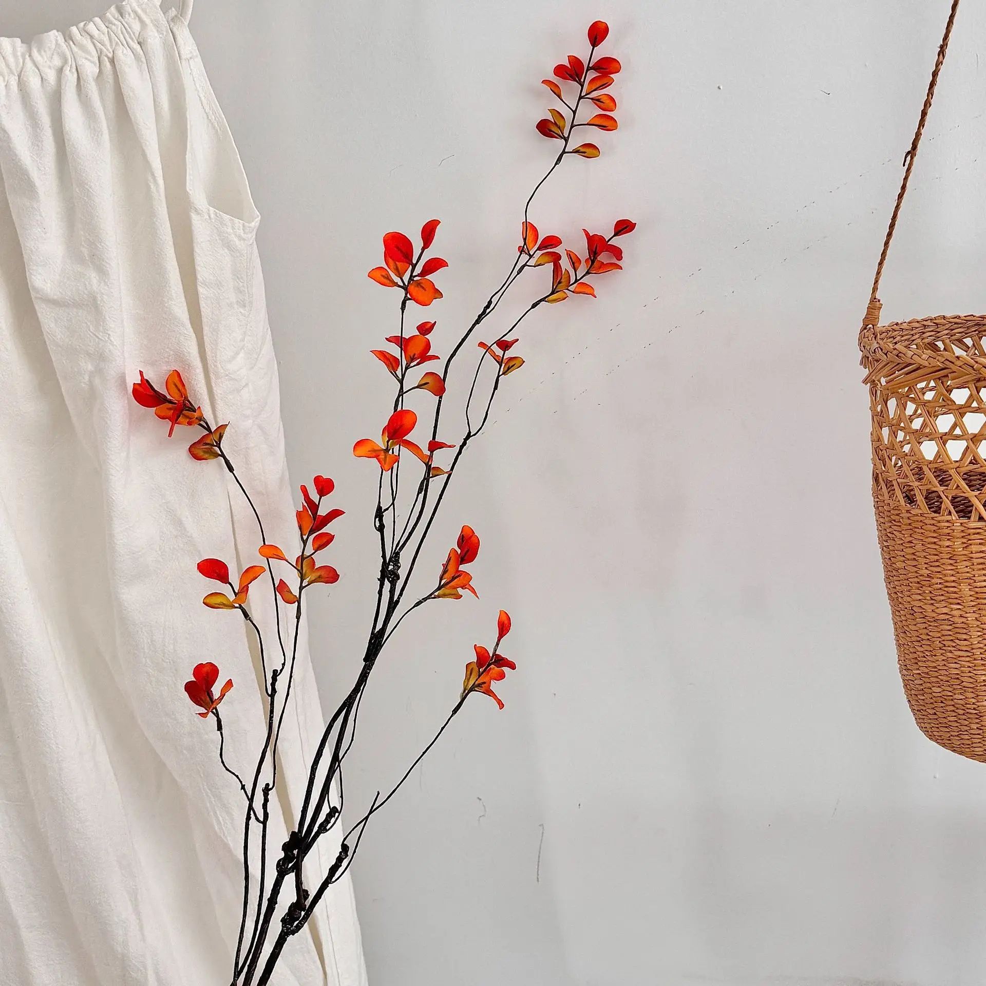 22-Inch Chinese Style Artificial Autumn Branches – Faux Fall Plant Decor for Vase & Home Display