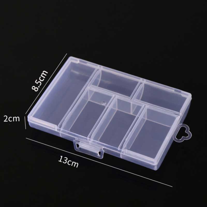 Double Buckle Jewellery Storage Box Transparent Earring and Ring Storage Box Nail Drill Accessories Organiser