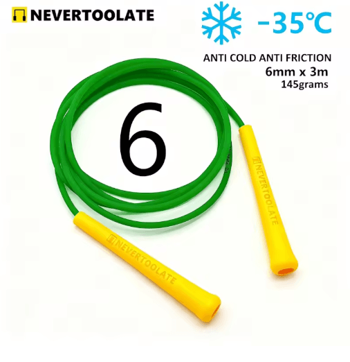 NeverTooLate PVC Fitness Skip Rope – Strong PVC skip rope with Long Handles