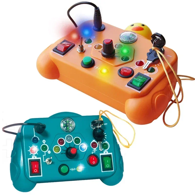 Montessori Busy Board Sensory Toys with LED Light  Travel-Friendly, Interactive Learning Toy for Children