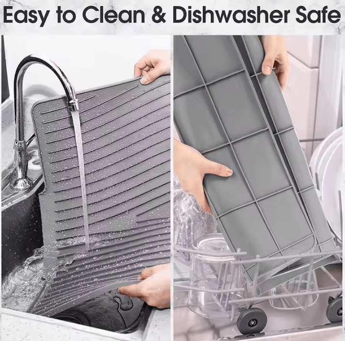 Extra Large Silicone Drying Mat – Non-Slip Kitchen Counter Drainer Pad