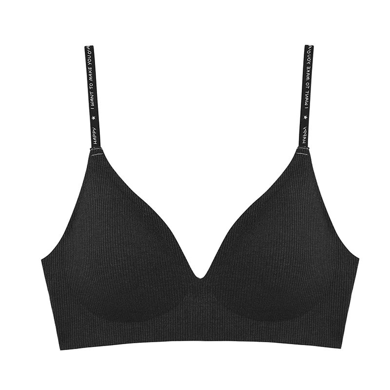 FINETOO Deep V Wireless Padded Bralette – Trendy Knit Seamless Everyday Bra S-XL