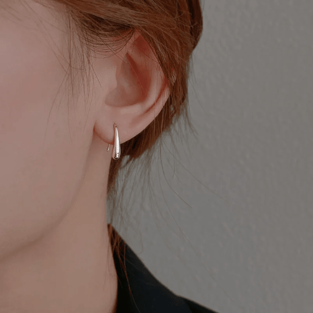 Elegant Water Drop Sterling Silver Earrings for Women Simple Modern Jewelry Gift