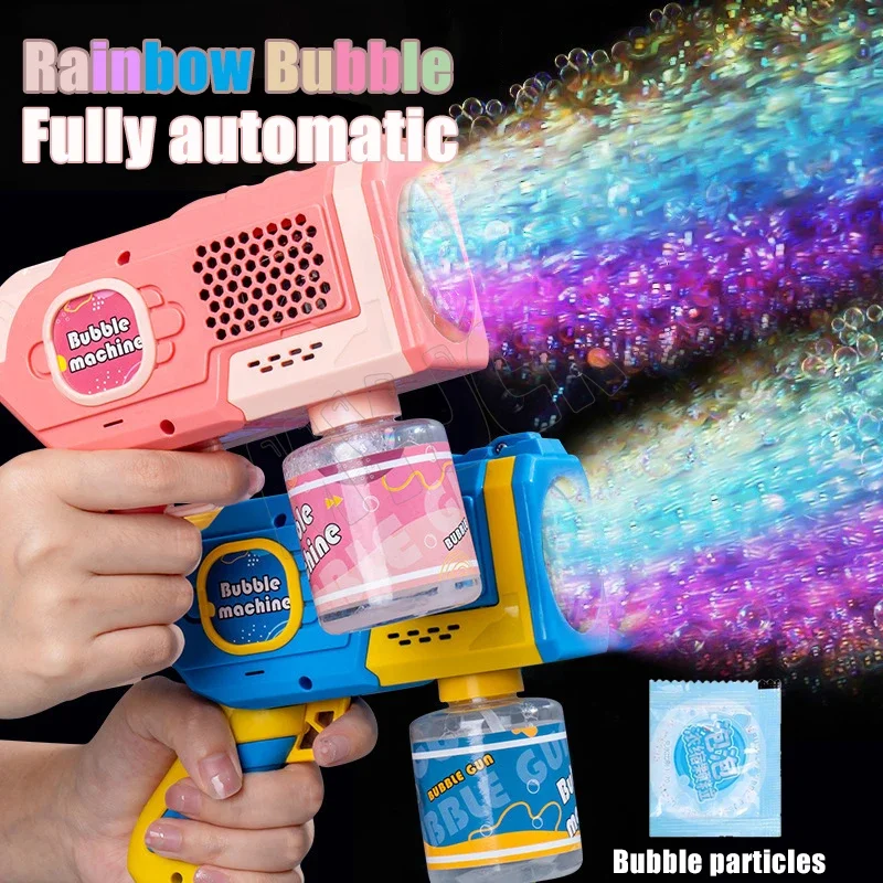 Kids Automatic Bubble Gun Light Up Bubble Machine Toy