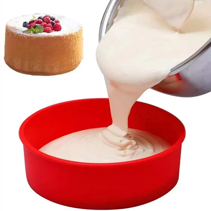 Round Silicone Cake Mold Tray, Nonstick Baking Pans, Reusable Kitchen Bakeware