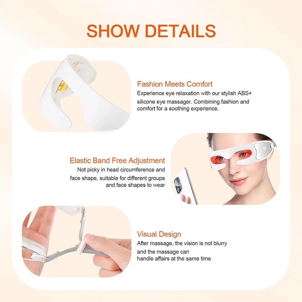 LED Eye Massager Device Anti Aging Dark Circles Eye Care Tool