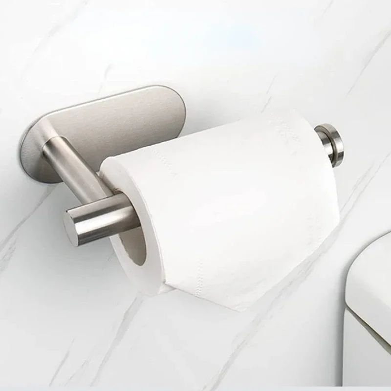 No-Drill Stainless Steel Wall-Mounted Toilet Paper Holder