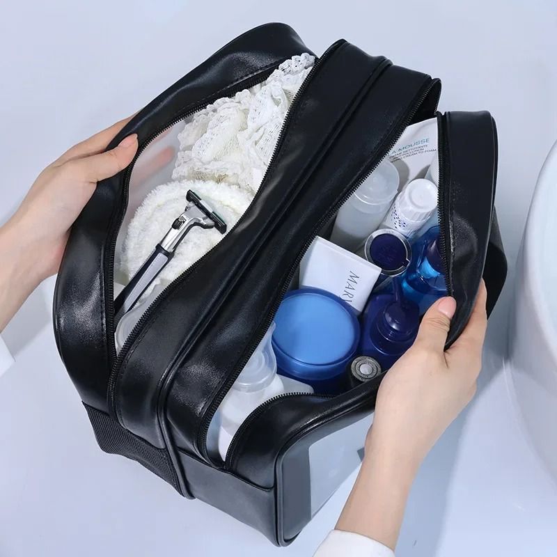 Dry Wet Separation Transparent PU Makeup Bag