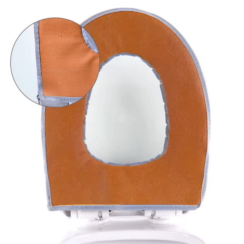 Plush Winter Warm Toilet Seat Cushion – Washable O-Shaped Toilet Lid Cover (14.57 by 17.32 in)
