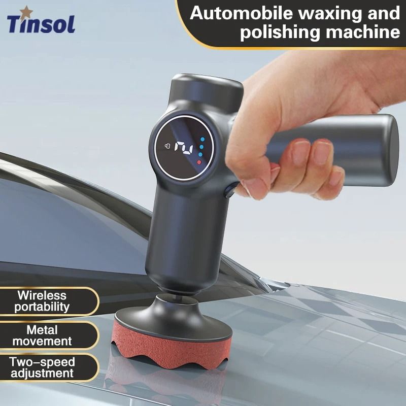 TINSOL Cordless Car Polisher Two Speed Adjustable Rotary Waxing Machine