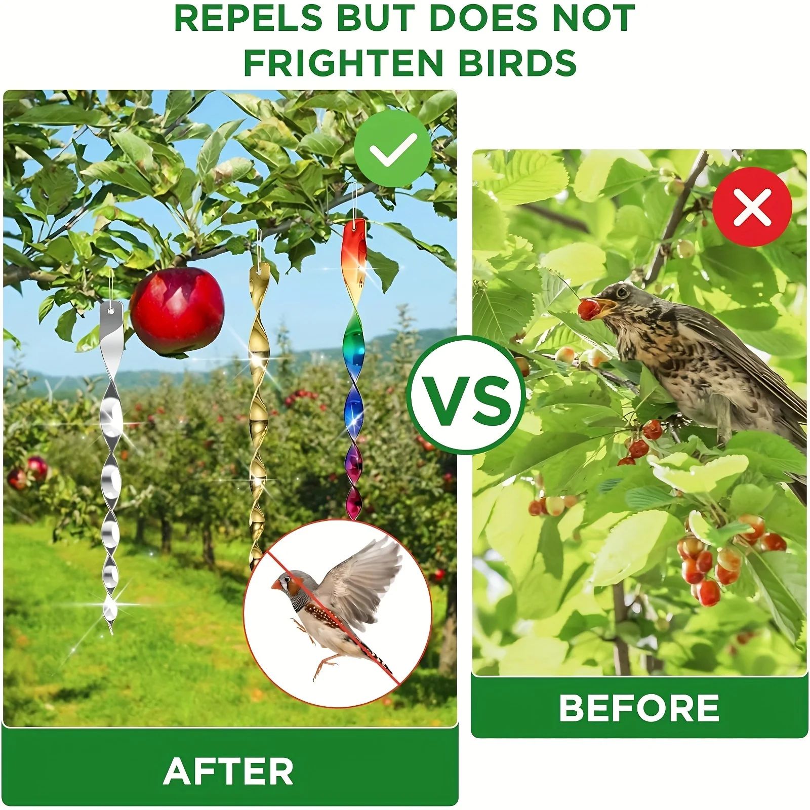 Reflective Bird Repellent Wind Spirals