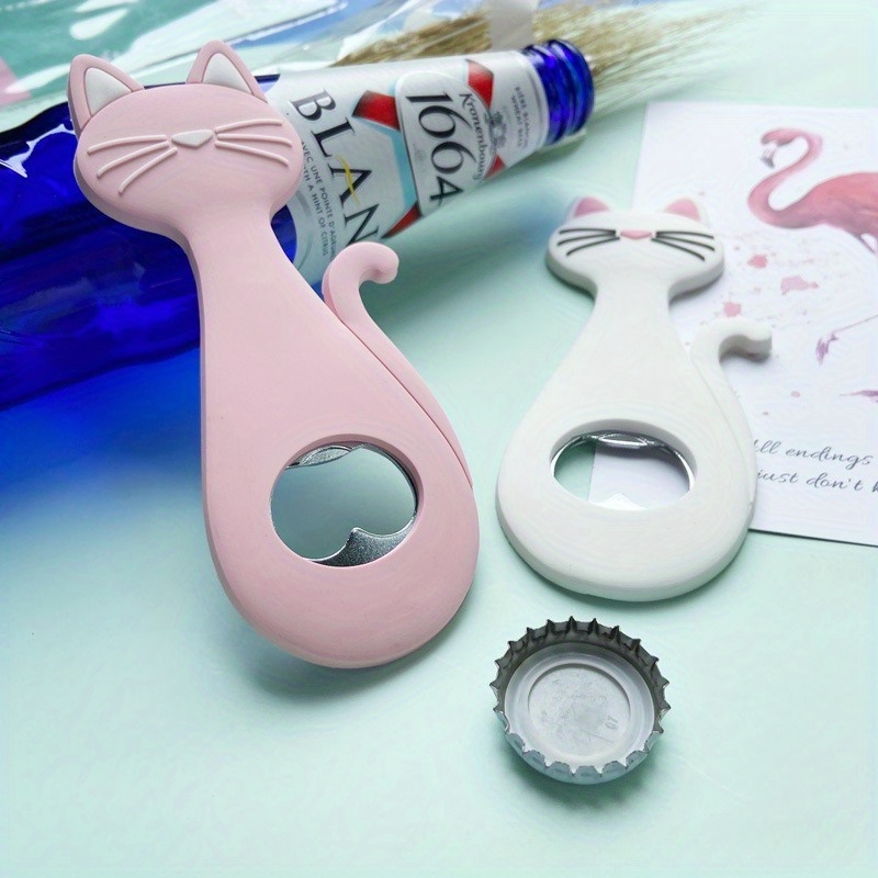 Magnetic Cat Bottle Opener and Refrigerator Decoration Cartoon Beer Opener with Strong Magnet