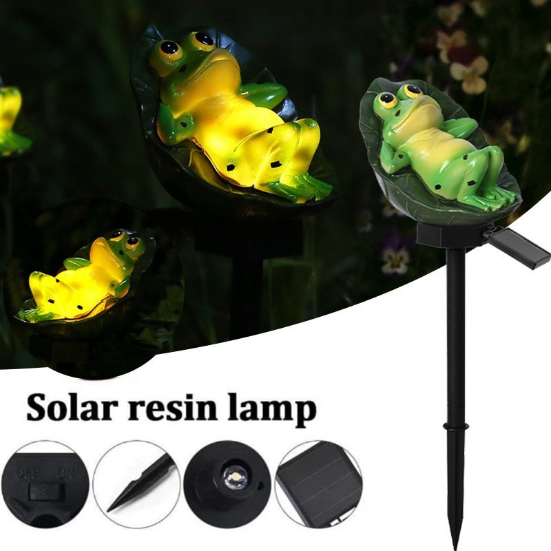 Garden Light Solar Powered Frog Resin Lamp, Waterproof Outdoor Pathway Decor, Garden Lawn Landscape Pond Patio Lighting