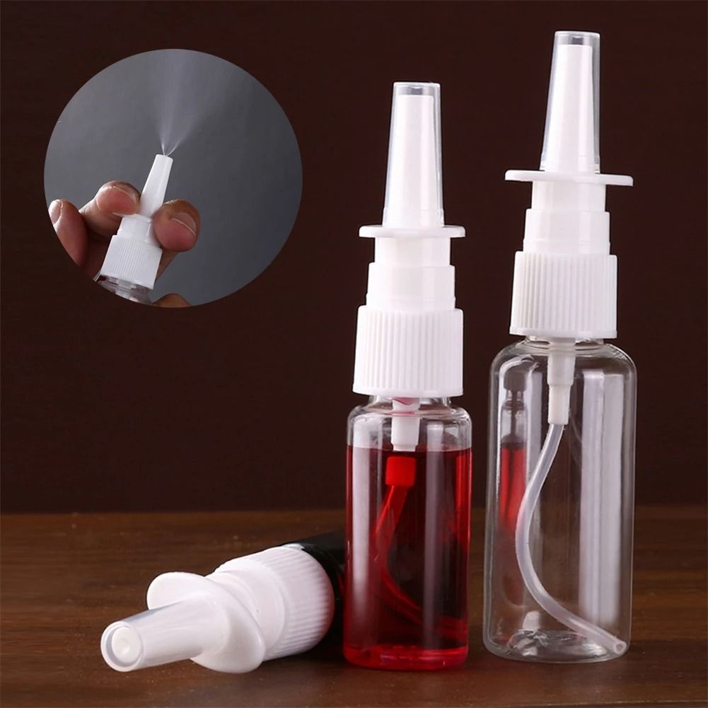 Refillable Plastic Nasal Spray Bottle Set with Pump Mist Nozzle