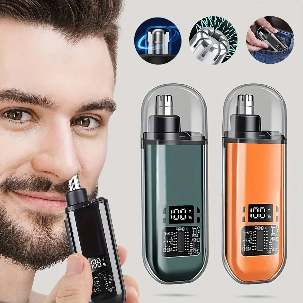 USB C Nose and Ear Hair Trimmer for Men Compact Fast Charge Grooming Tool
