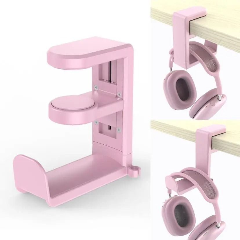 Under Desk 360 Degree Rotating Headphone Hanger