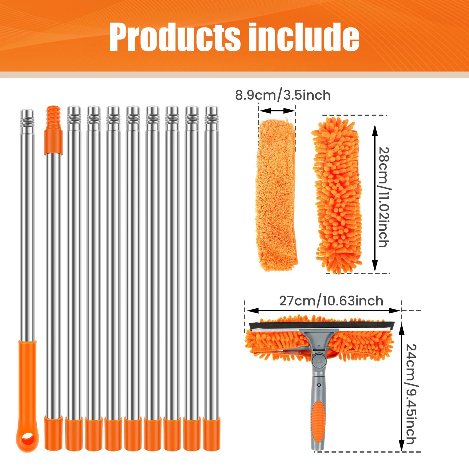 ExtendReach Pro 2-in-1 Telescopic Window Cleaning Kit with Double-Sided Squeegee