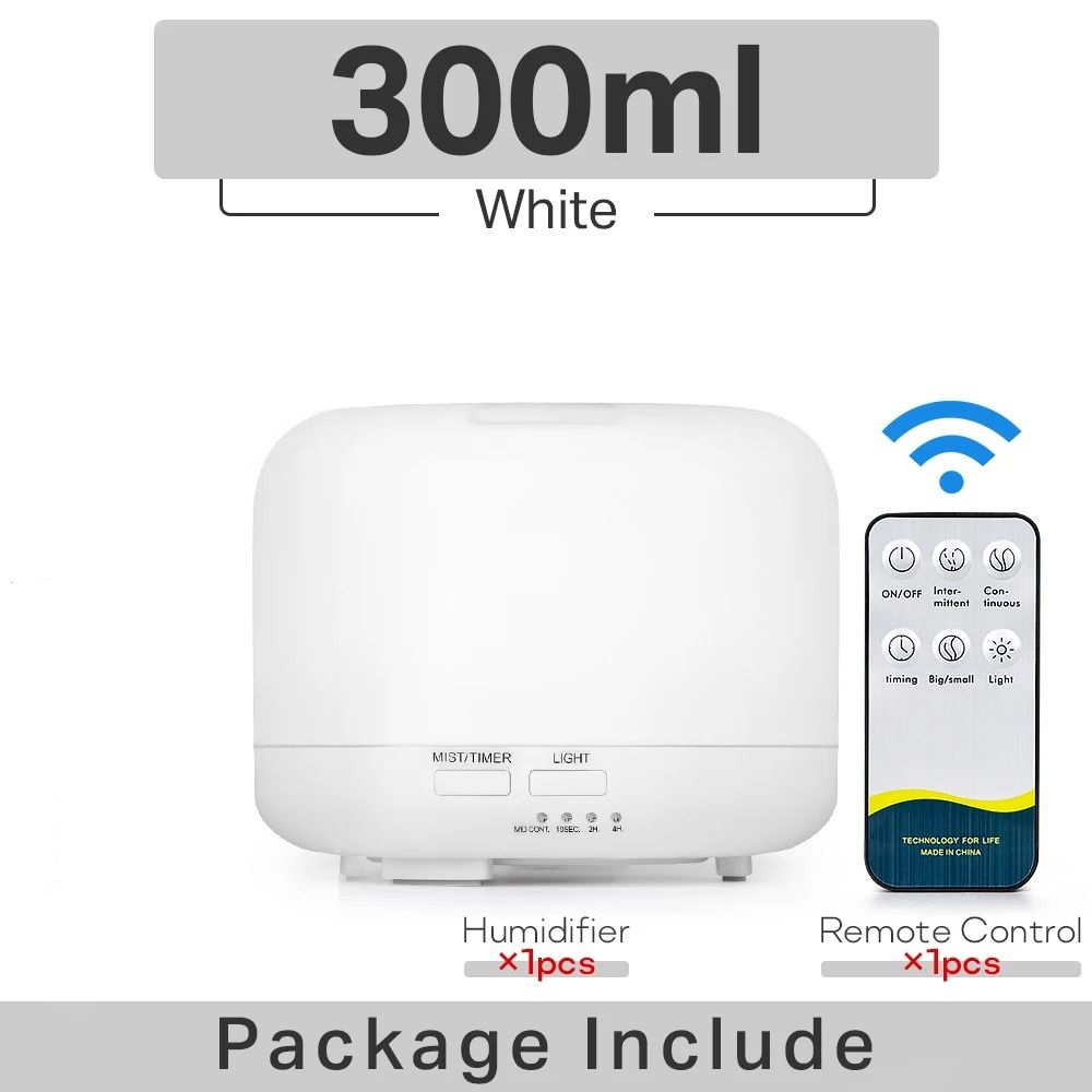 Ultrasonic Aromatherapy Diffuser with Remote Control and LED Light