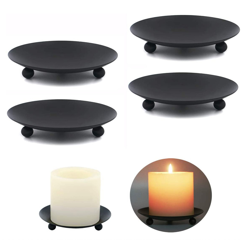 Decorative Iron Plate Pillar Candle Holder for Wedding Party Gift Home Decor