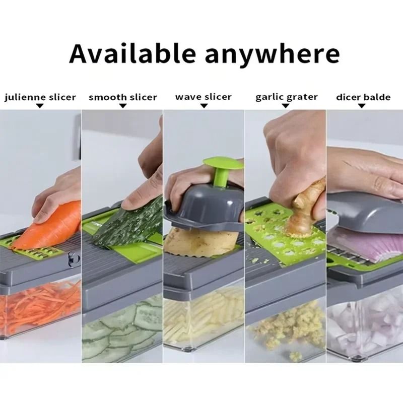5 in 1 Vegetable Cutter Handheld Food Chopper Slicer and Grater