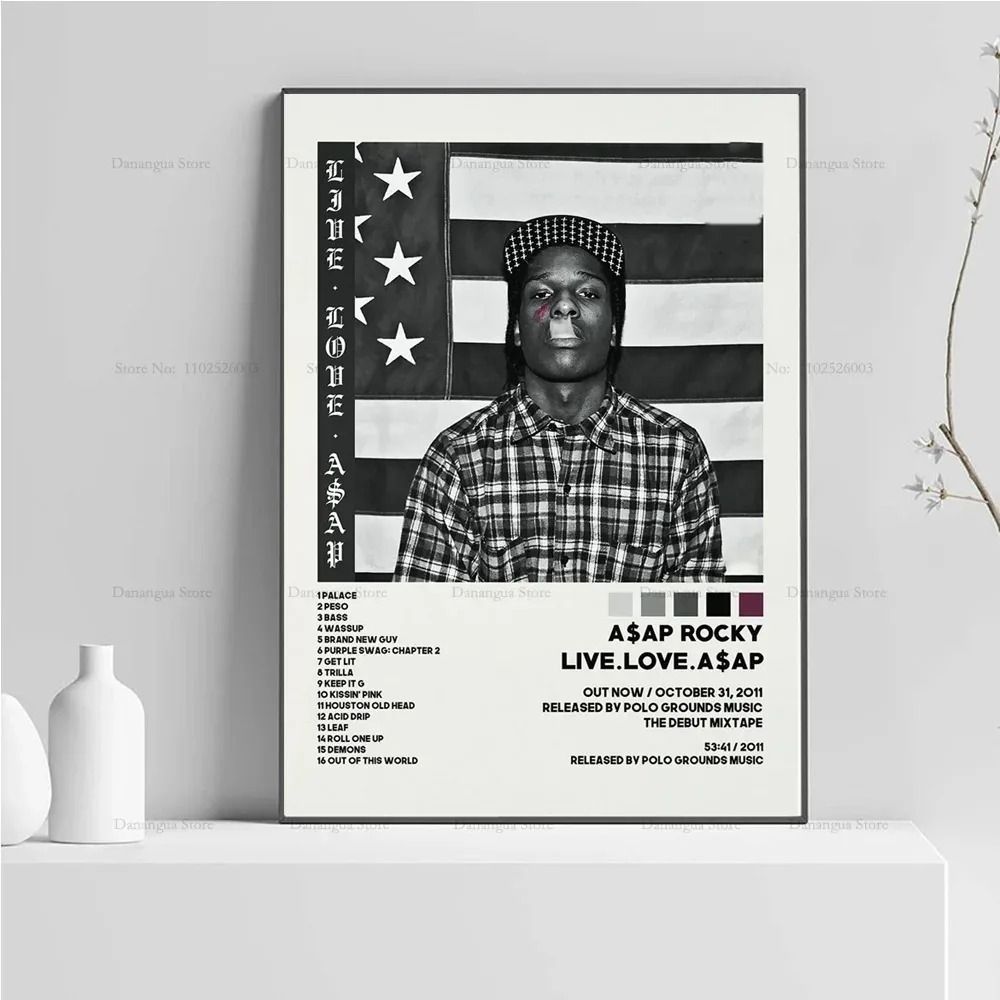 ASAP Rocky Poster Hip Hop Album Cover Wall Art Music Poster Print