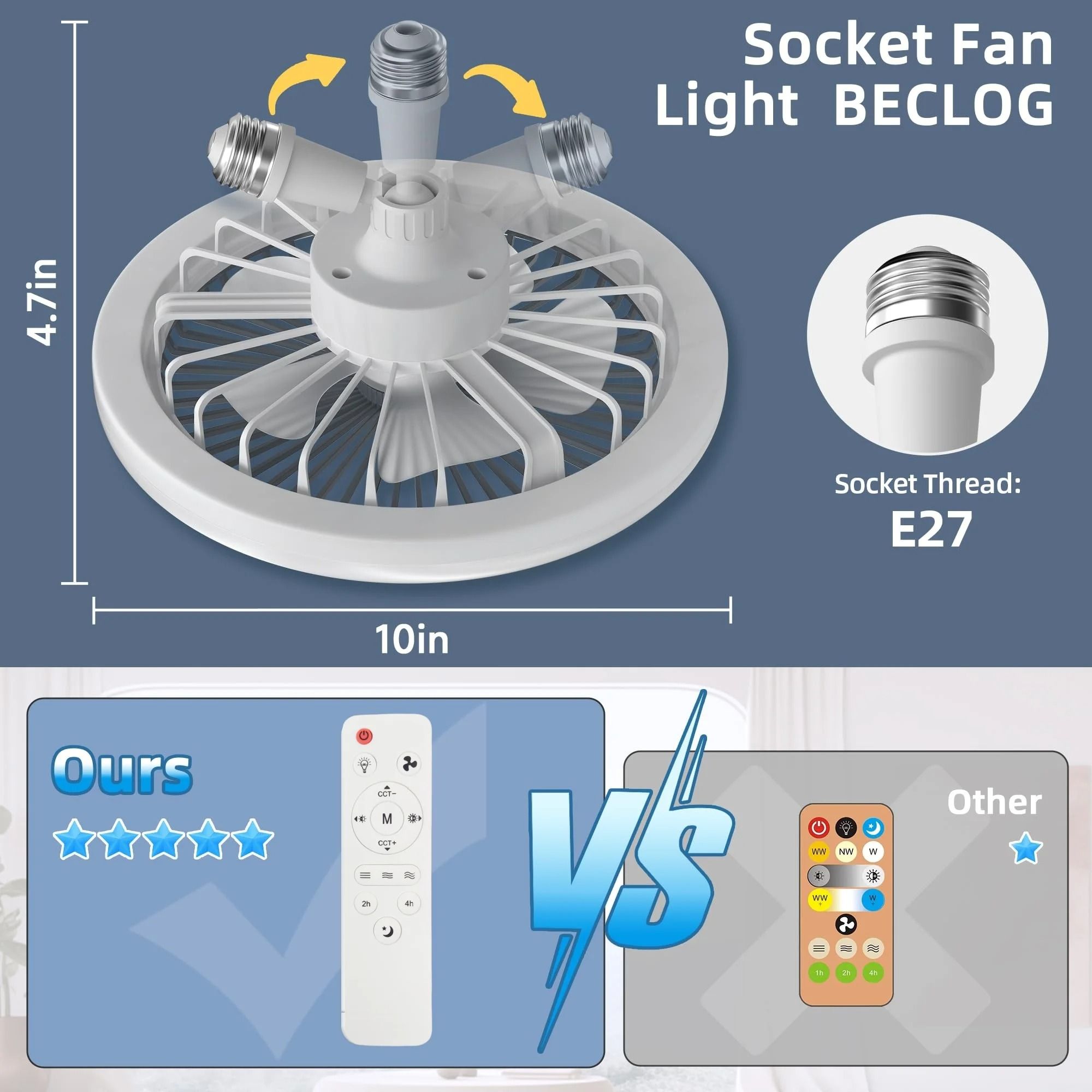 Modern Ceiling Fan with LED Light and Remote Control