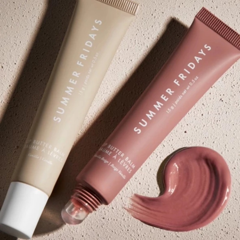 Moisturizing Summer Fridays Lip Balm, Vanilla Pink Sugar, Coffee Cake Lip Gloss