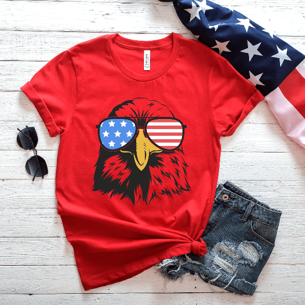 Patriotic Eagle American Flag Shirt Vintage 4th of July Shirt USA Freedom Tee