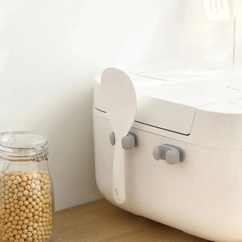 Silicone Rice Spoon Holder and Wall-Mounted Kitchen Utensil Rack