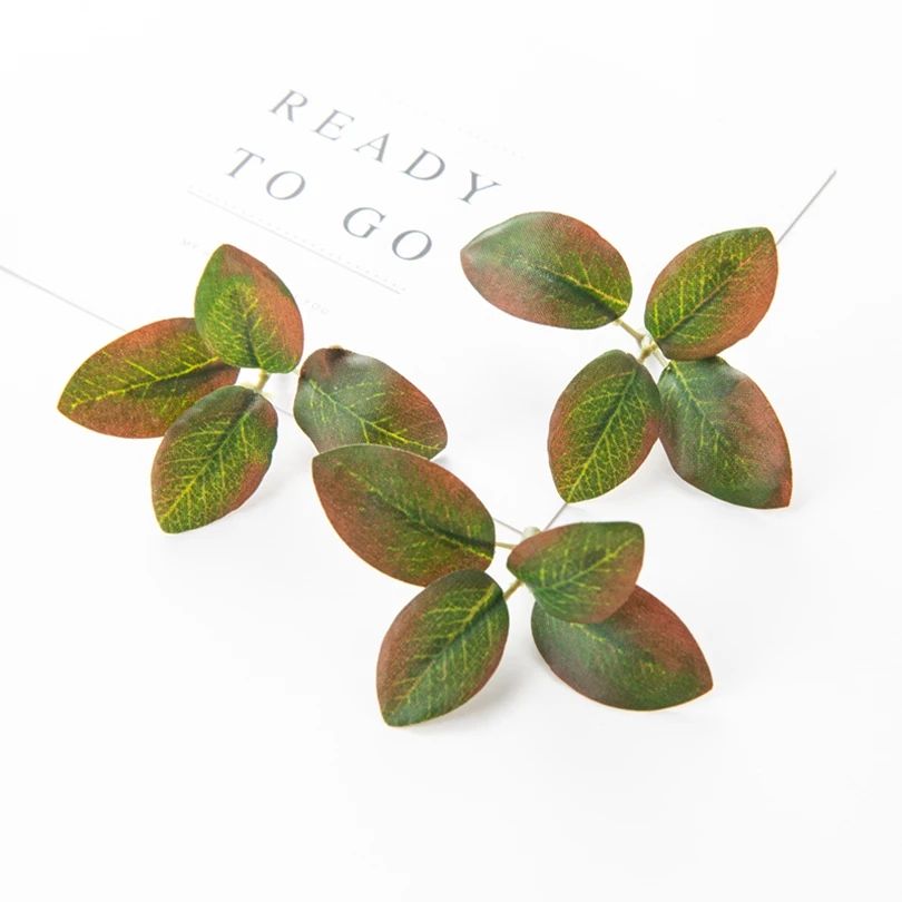 Artificial Green Silk Flowers Set