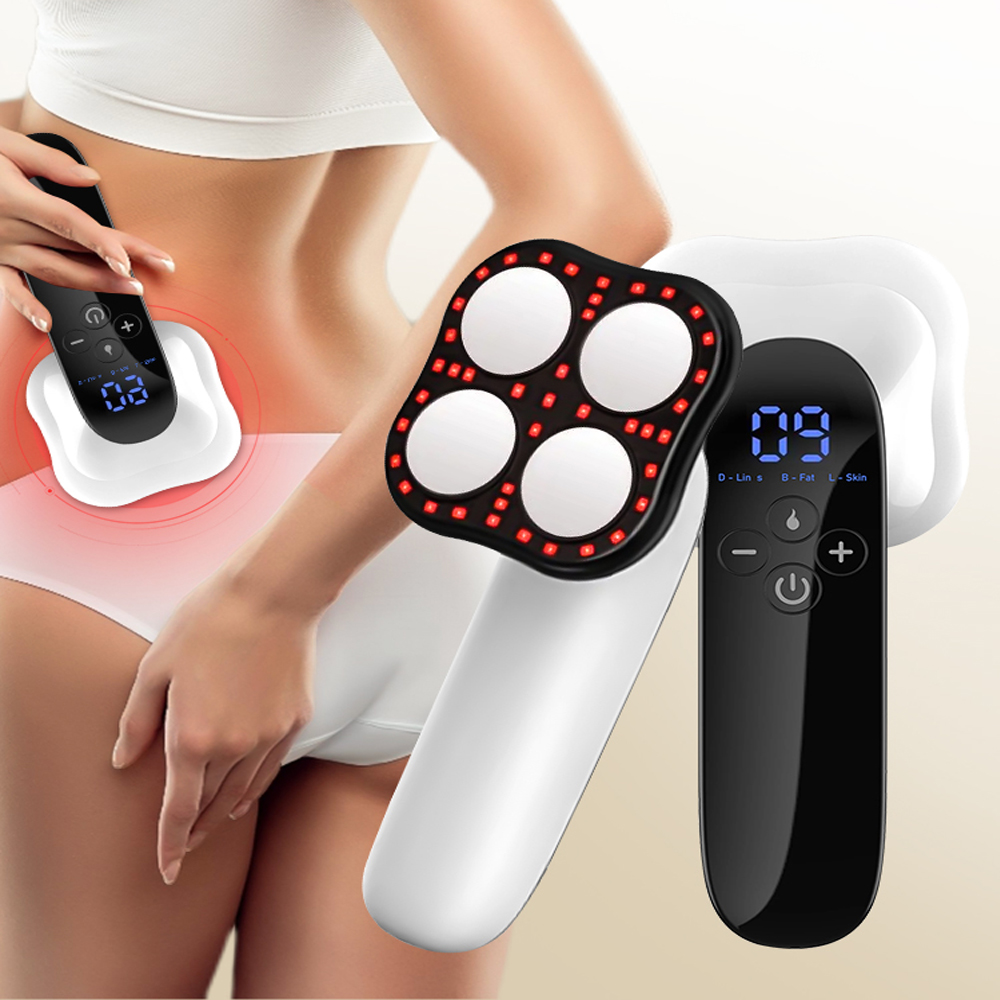 Cordless Electric Fat Remover Body Massager for Belly, Waist, Arm & Leg, 4-in-1 Body Sculpting Machine with RF
