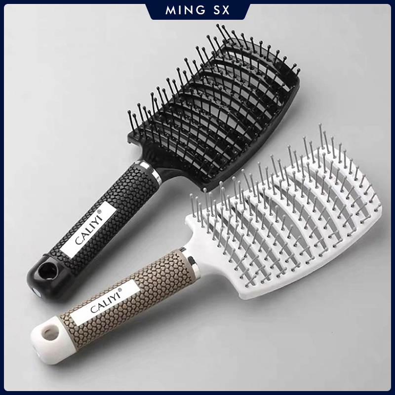 Hair Comb Brush, Professional Curved Vented Brush for Faster Blow Drying, Paddle Detangling Brush for Wet Dry Curly