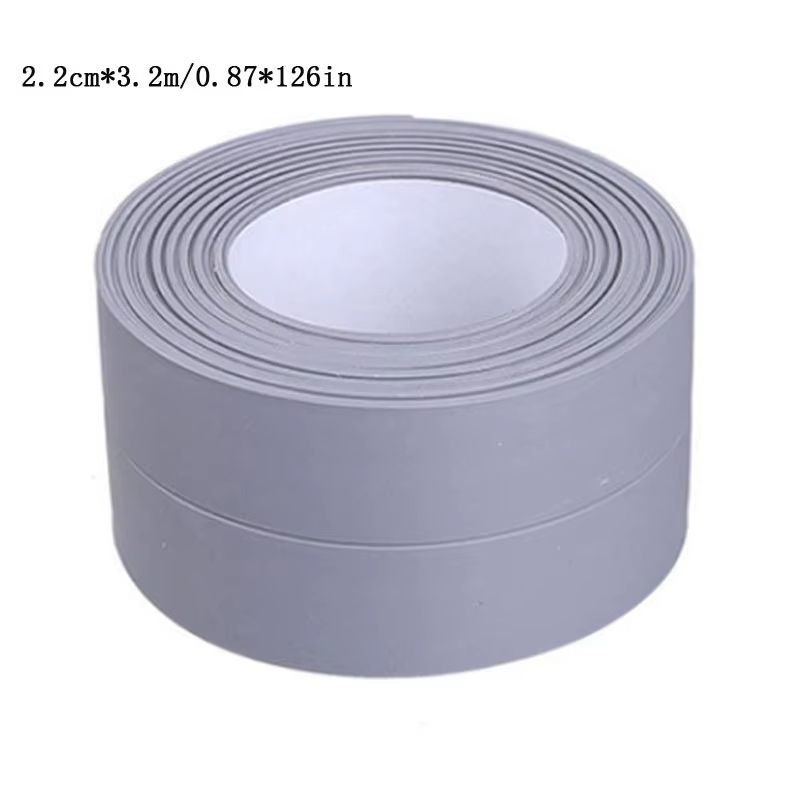 PVC Waterproof Sealing Tape 3.28 ft / 10.50 ft – Self-Adhesive Bathroom Sink, Shower and Bathtub Seal Strip